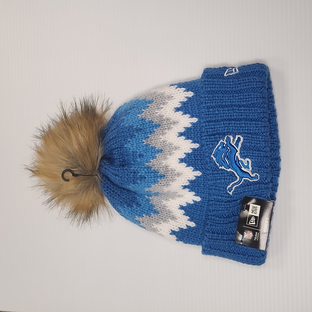 New Era Womens Knitglacier Detroit Lions Beanie, OSFM